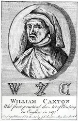 Portret Williama Caxtona (ok. 1422-91) i jego drukarni Mark